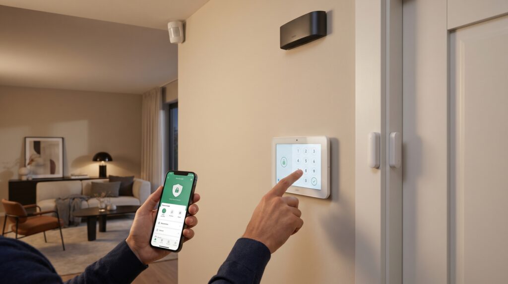 Aplicación móvil de seguridad y teclado de alarma para el hogar