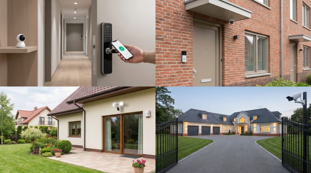Ejemplos de sistemas de seguridad instalados según el tipo de vivienda