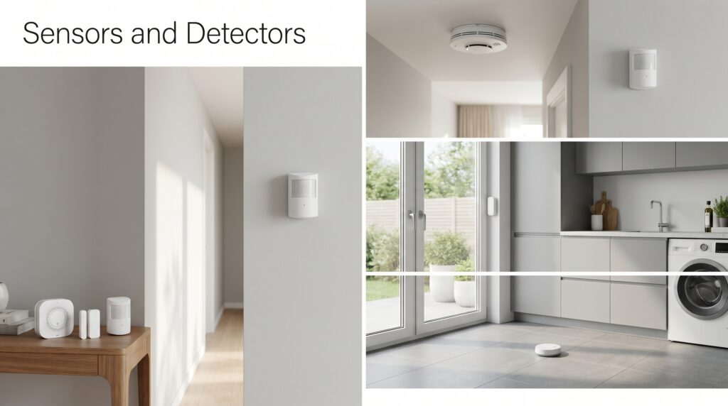 Kit de sensores de movimiento, detectores de humo y de fugas de agua para casa
